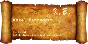 Kszel Bernadett névjegykártya